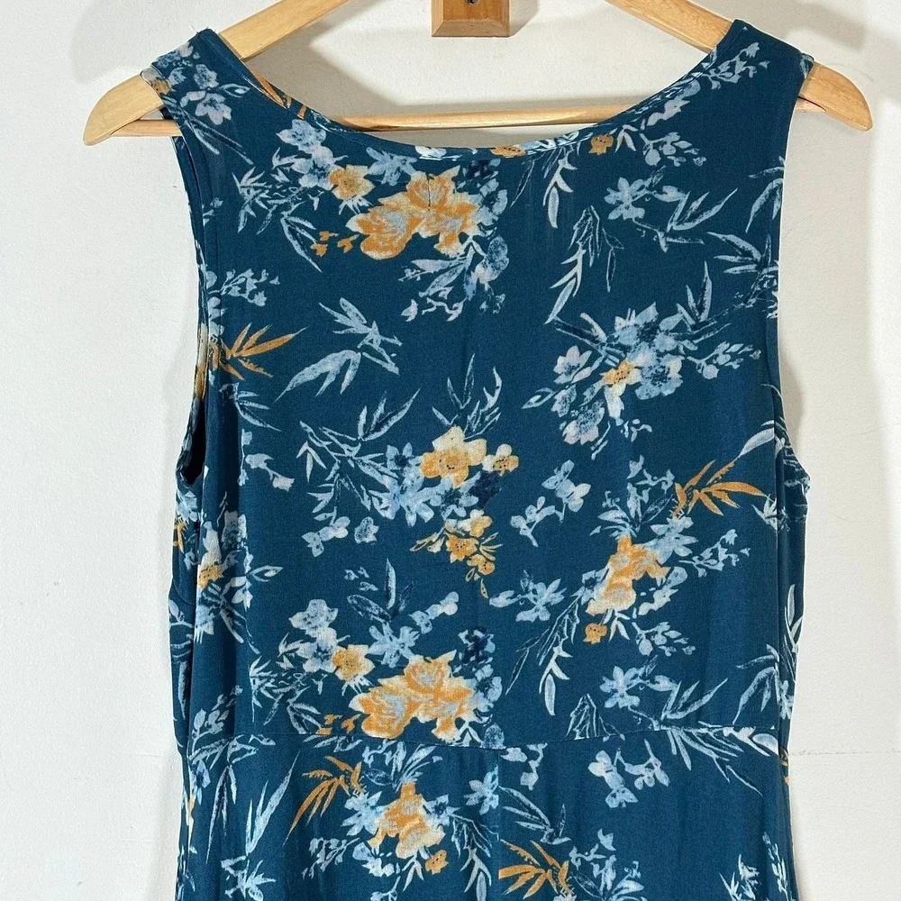 SUNDANCE On The Breeze Floral‎ Maxi Dress Womans 6 Blue Boho Summer